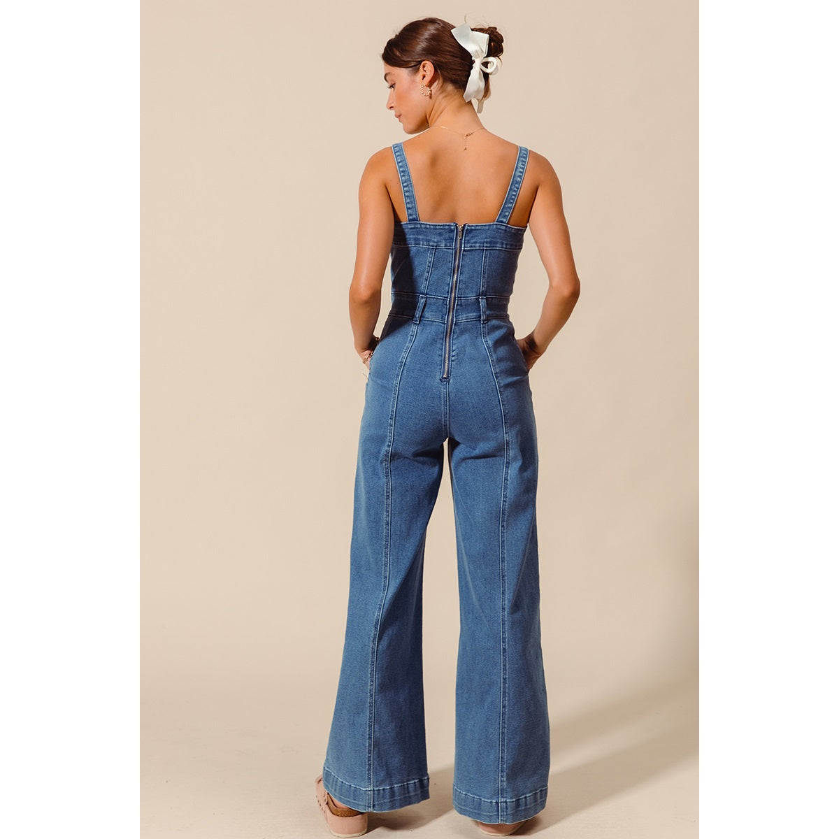 Denim Wide Leg Jumpsuit