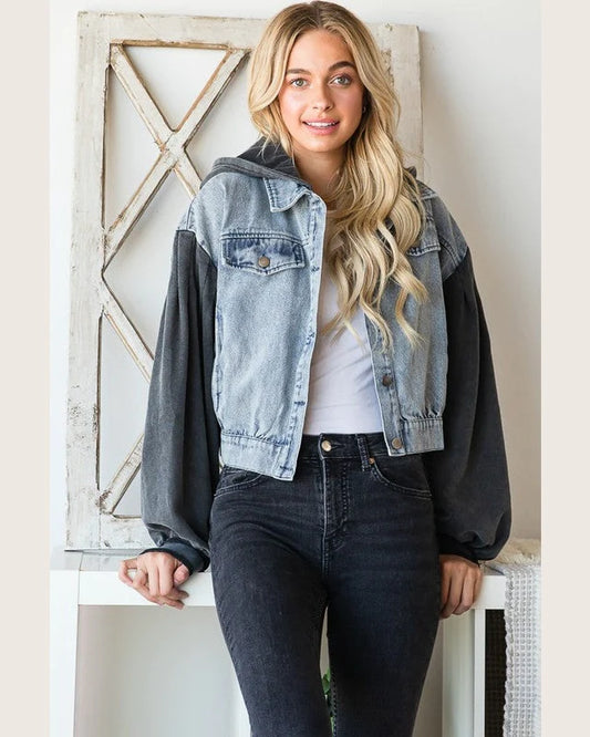 Oli and Hali Cropped Denim Jacket