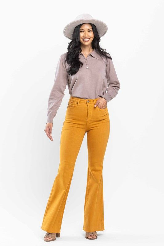 Judy Blue Hight Waist Tummy Control Marigold Flare