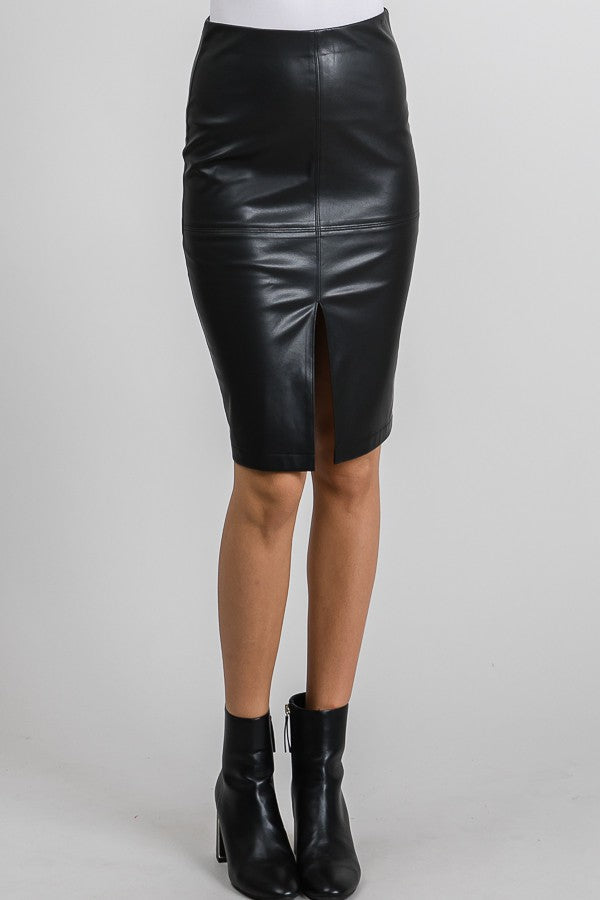 Pleather Pencil Skirt