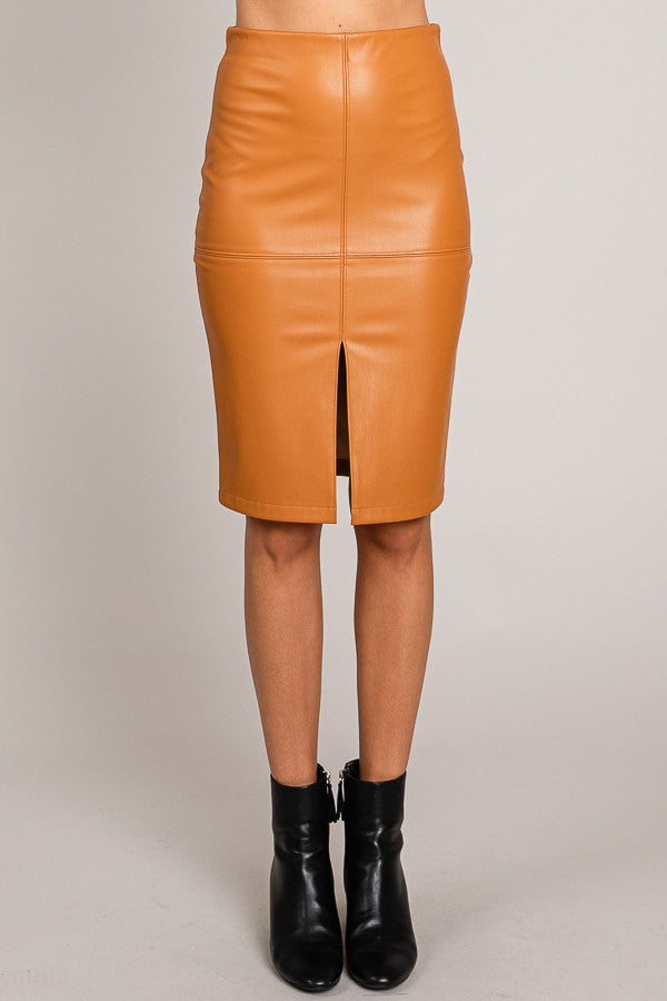 Pleather Pencil Skirt