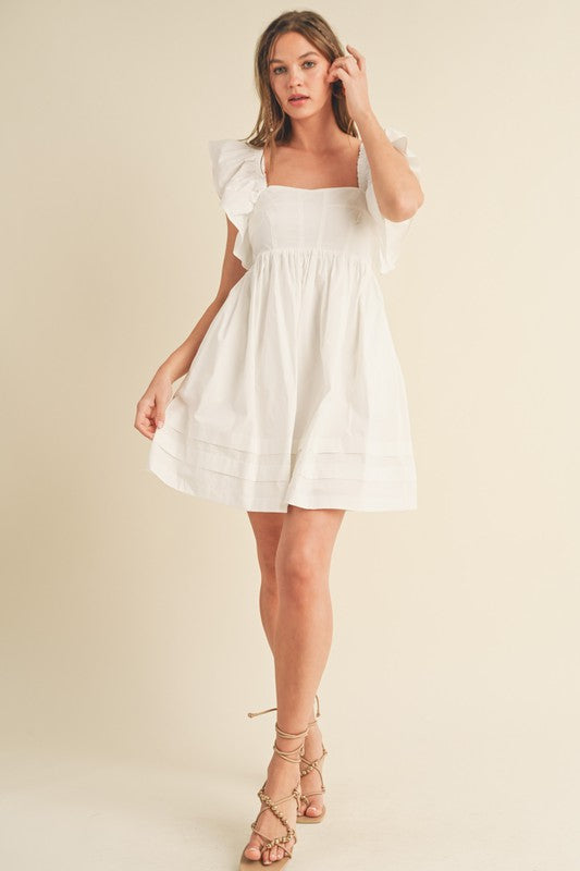 Ruffled Flutter Mini Dress