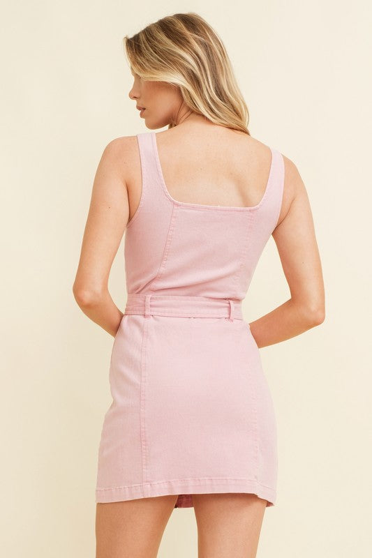 Cloud Ten Pink Denim Mini Dress