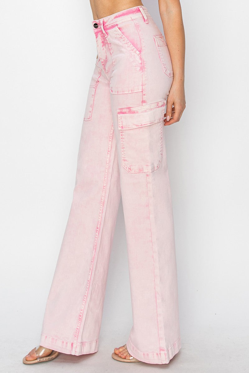 Risen Acid Pink Cargo Jeans