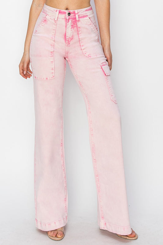 Risen Acid Pink Cargo Jeans