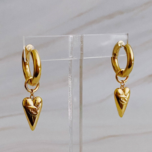 Dangle Heart Drop Earrings