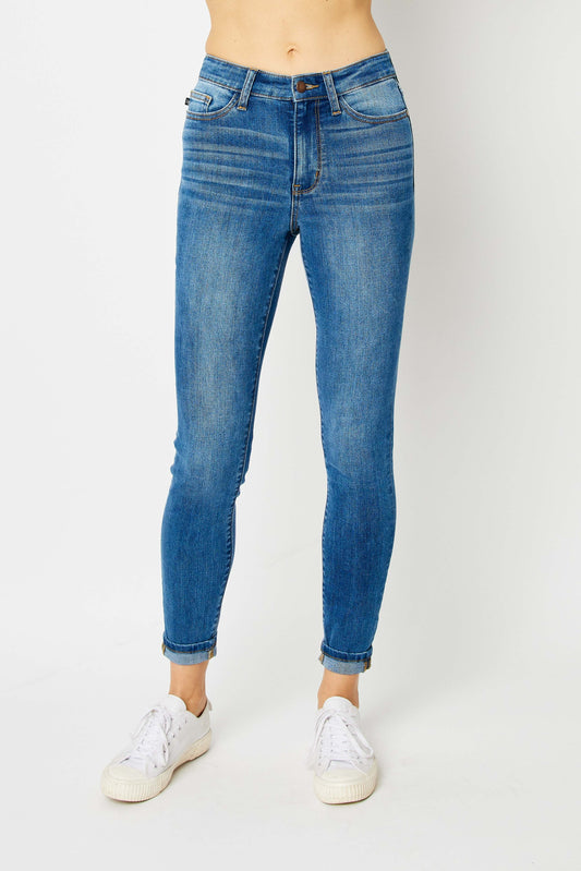 Judy Blue High Waist Cuffed Hem Skinny