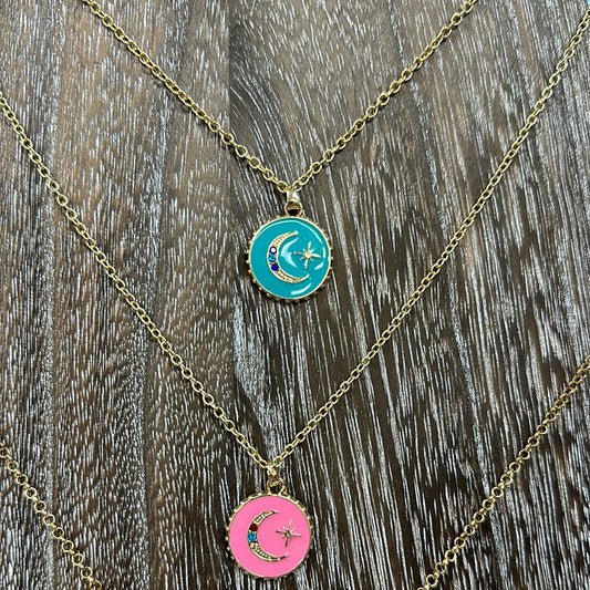 Moon and Star Necklace